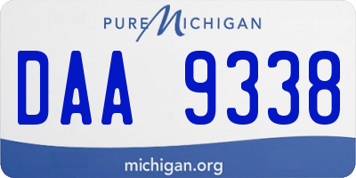 MI license plate DAA9338