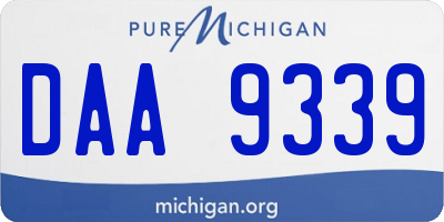 MI license plate DAA9339