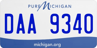MI license plate DAA9340