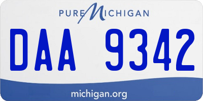 MI license plate DAA9342