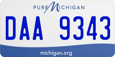 MI license plate DAA9343