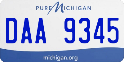 MI license plate DAA9345