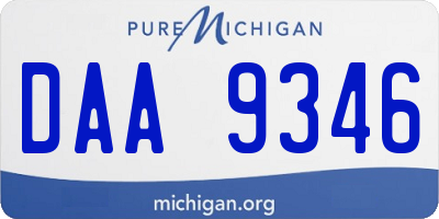 MI license plate DAA9346