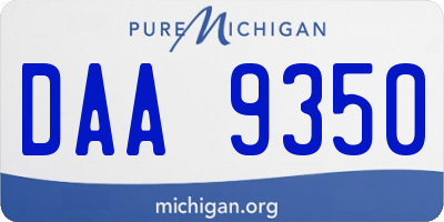 MI license plate DAA9350