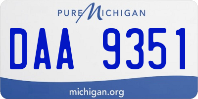 MI license plate DAA9351
