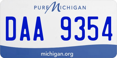 MI license plate DAA9354