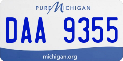 MI license plate DAA9355