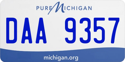 MI license plate DAA9357