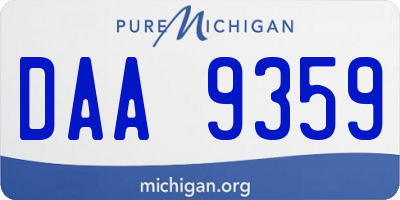 MI license plate DAA9359