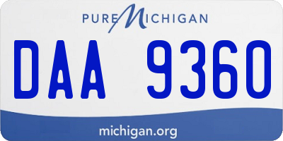 MI license plate DAA9360