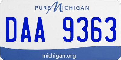 MI license plate DAA9363