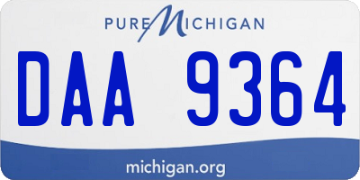 MI license plate DAA9364