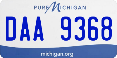 MI license plate DAA9368