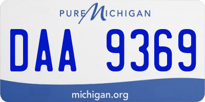 MI license plate DAA9369