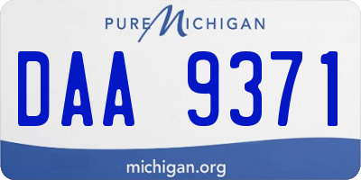 MI license plate DAA9371