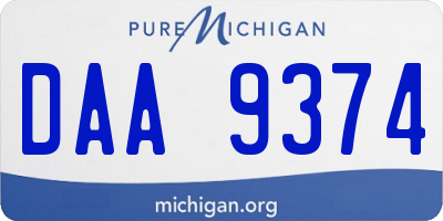 MI license plate DAA9374