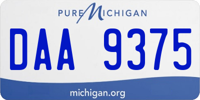 MI license plate DAA9375