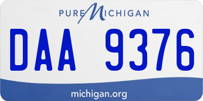 MI license plate DAA9376