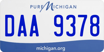 MI license plate DAA9378