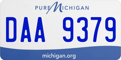 MI license plate DAA9379