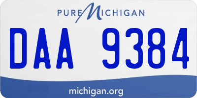 MI license plate DAA9384