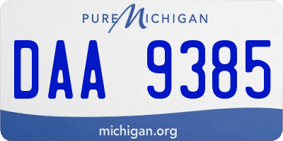 MI license plate DAA9385