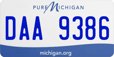 MI license plate DAA9386