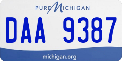 MI license plate DAA9387
