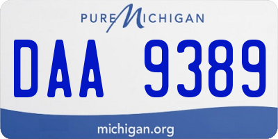 MI license plate DAA9389