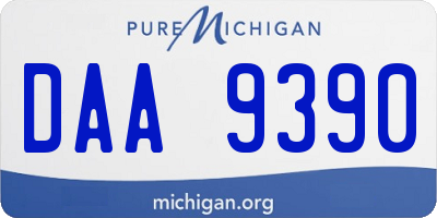 MI license plate DAA9390
