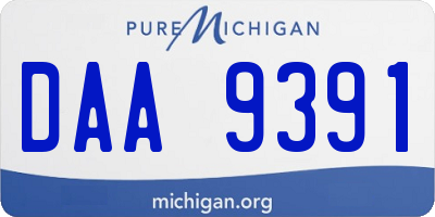 MI license plate DAA9391