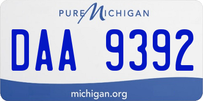 MI license plate DAA9392
