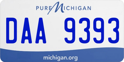 MI license plate DAA9393