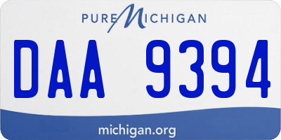 MI license plate DAA9394