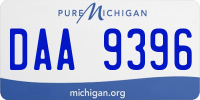 MI license plate DAA9396