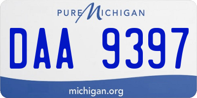 MI license plate DAA9397