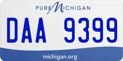MI license plate DAA9399