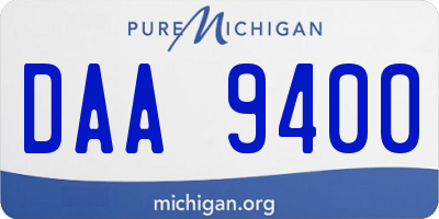MI license plate DAA9400
