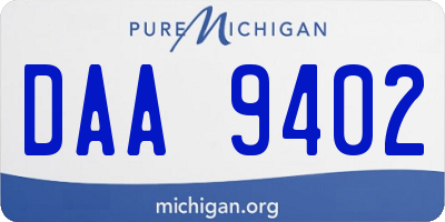 MI license plate DAA9402