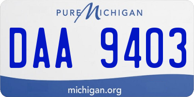 MI license plate DAA9403