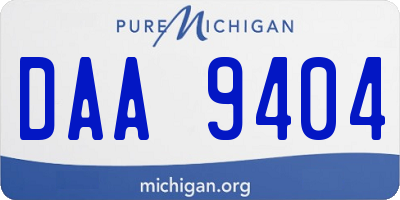 MI license plate DAA9404