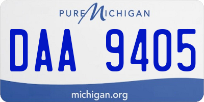 MI license plate DAA9405