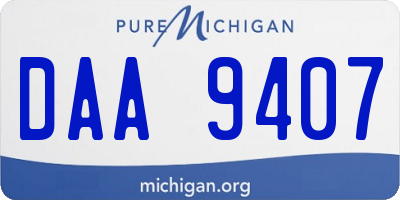 MI license plate DAA9407