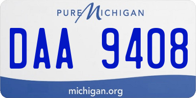 MI license plate DAA9408