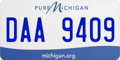 MI license plate DAA9409