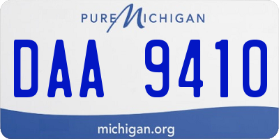 MI license plate DAA9410