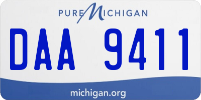 MI license plate DAA9411