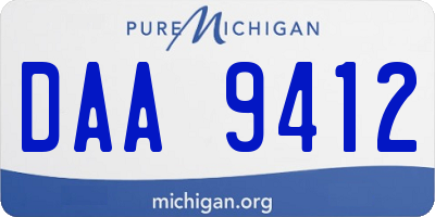 MI license plate DAA9412