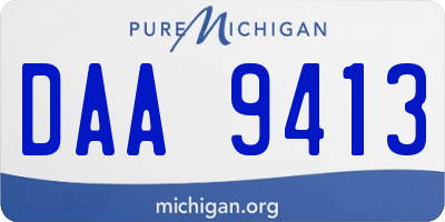 MI license plate DAA9413