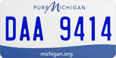 MI license plate DAA9414